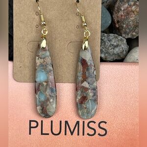 🔮Earthy Tone Drop Earrings | Gold Accents | Handmade | Spiritual Transformation